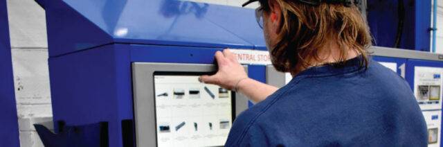 Man using vending machine
